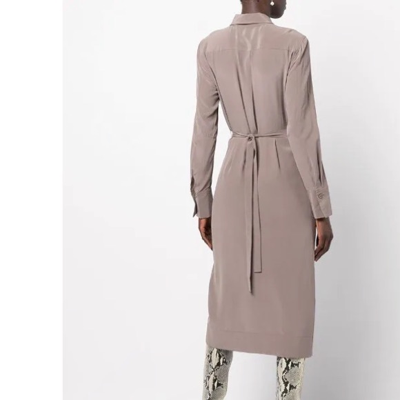 Equipment Quentell Silk Dress crepe de chine Draped Silk Wrap Shirt Dress Size 4 - Picture 6 of 8